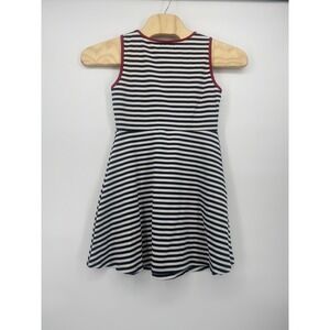 Monteau Los Angeles Striped Fit & Flare Dress Womens XL Navy White Red Nautical